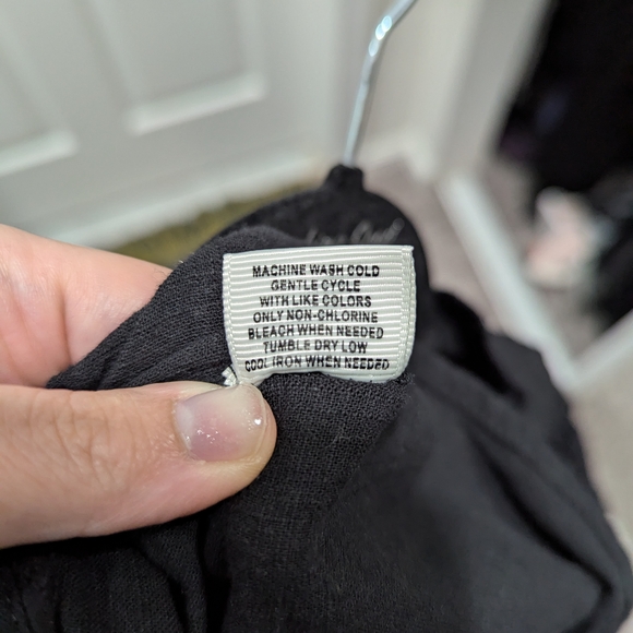 Black Ruffled Button Down Blouse - Picture 6 of 6